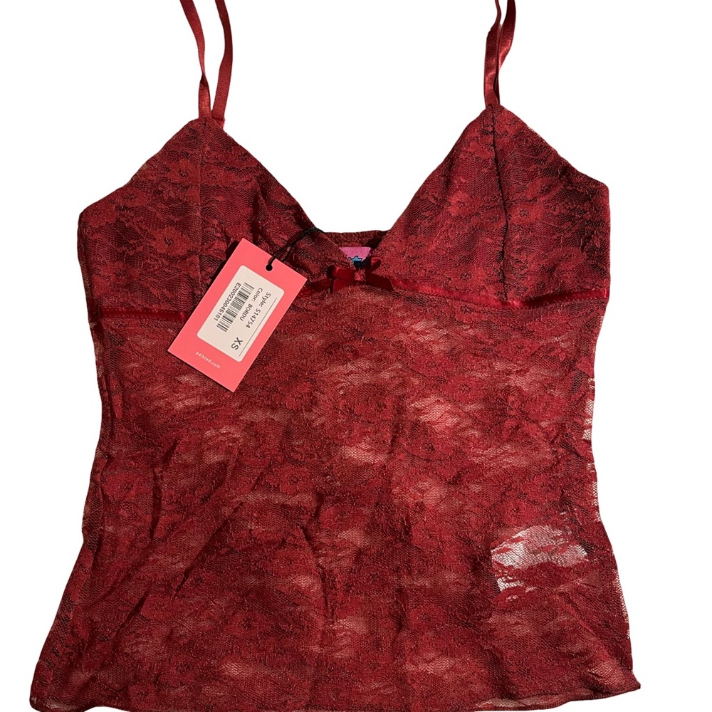 Edikted Red Lace Tank Top